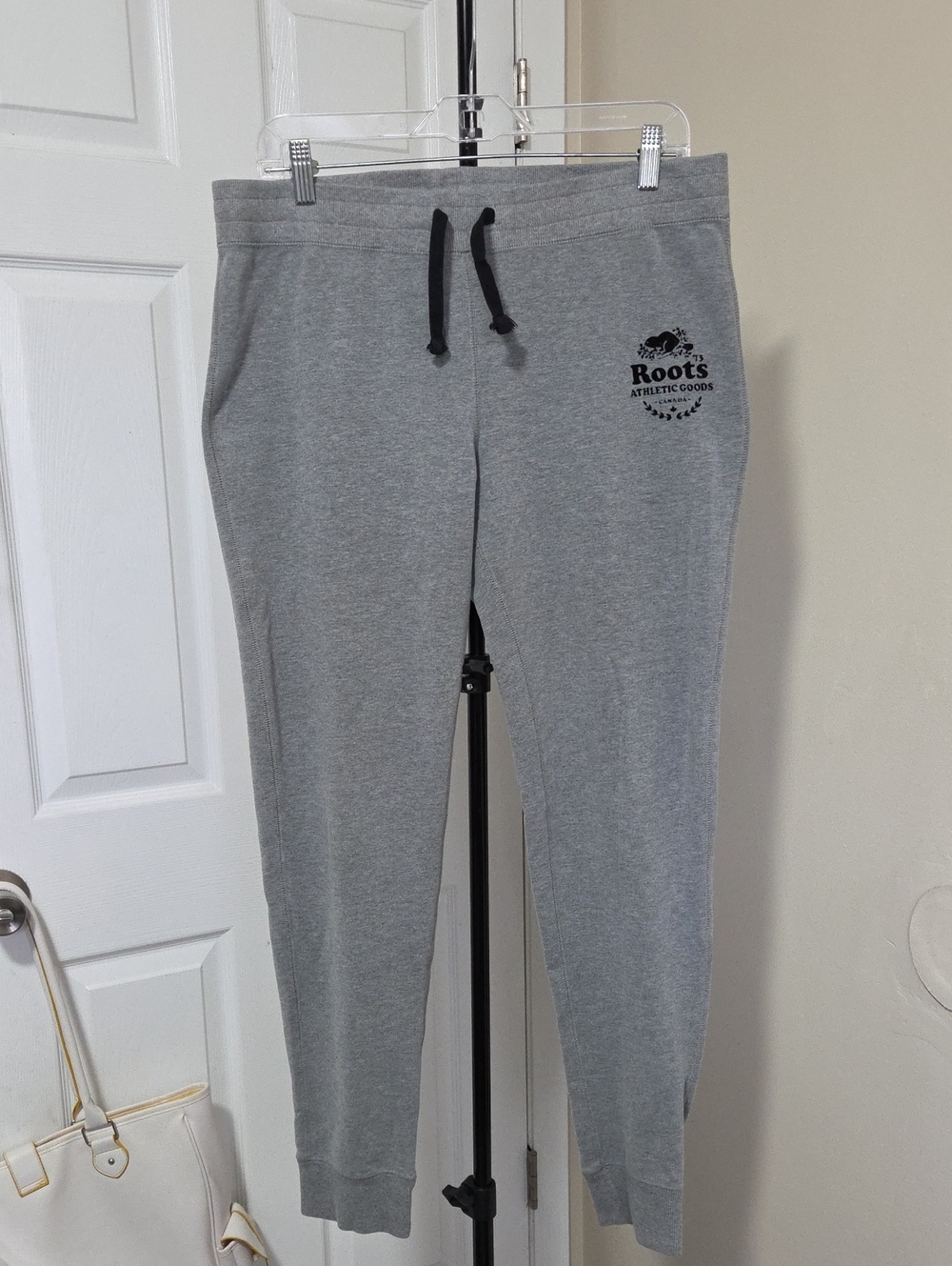 Roots Gray Track Joggers with Black Drawstring